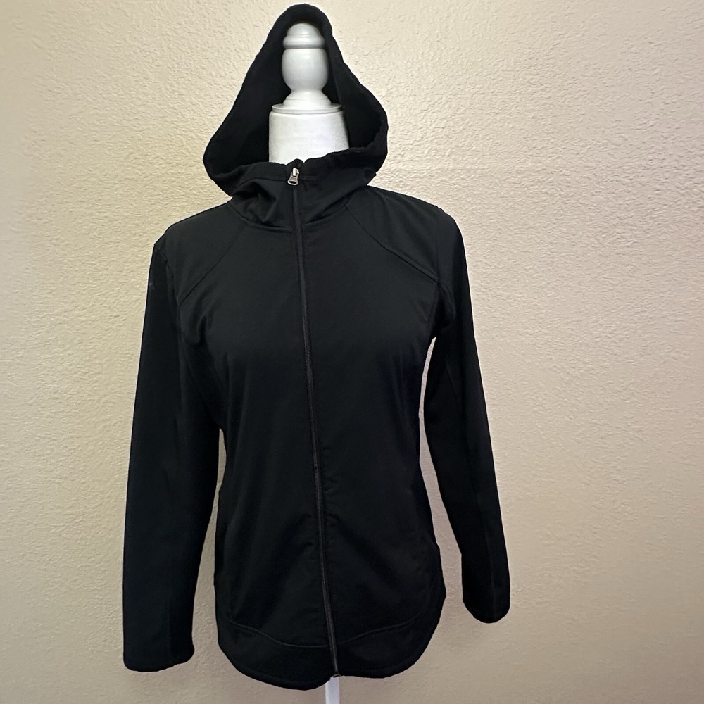 C9 Champion Women's Small Activewear Jacket Black Full Zip Hood Lined EUC